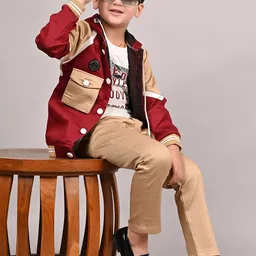 BAESD Boys Printed Round Neck T-Shirt With Trousers & Jacket-picture-31