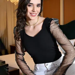 ZEUGEN Women Self design Sweetheart Neck Top-image-93