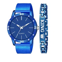Miss Perfect Men Dial & Bracelet Style Straps Analogue Watch With Bracelet PU 17-picture-31