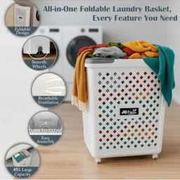 JD FRESH White Textured Laundry Bag 45 L image 5