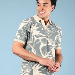 V-Mart Men Printed Polo Collar Applique T-shirt-picture-1