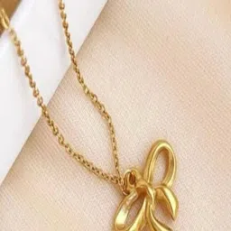 Yugosmile Women Gold-Plated Anti Tarnish Infinity Bow Pendant-picture-36