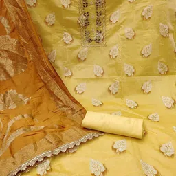 MANVAA Embellished Unstitched Dress Material image 3
