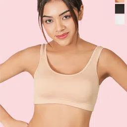 DressBerry Women Pack of 2 Solid Full Coverage Non Padded Non-Wired Workout Bra-picture-27
