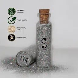 SIMREE 4D Ecofriendly High Shine Long Lasting Glitter Eyeshadow - Holographic Silver 04 image 4