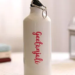 fnp White & Red Aluminium Typography Printed Water Bottle 650 ml image 4