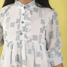 Ishti Girls Geometric Printed Mandarin Collar Top image 3