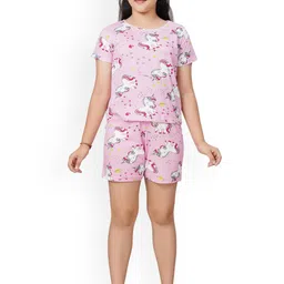 Ninos Dreams Girls Conversational Printed Night Suit-picture-24