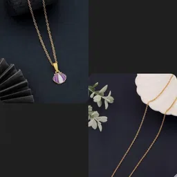 SZN Set Of 2 Gold-Plated Enamelled Minimal Chains-image-12