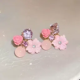 Brijsun Gold-Plate Artificial Stones Studded Studs-image-85