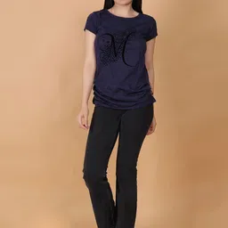 POLLOLOCO Women Typography Printed T-shirt image 2