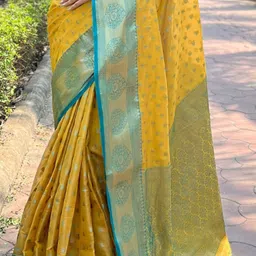 all about you Ethnic Motifs Woven Design Zari Pure Silk Kanjeevaram Saree image 4