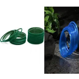 Somil Combo Of 2 Set blue, green glass bangles-picture-31