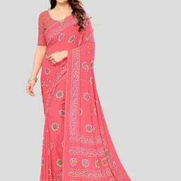 KANOODA Ethnic Motifs Printed Pure Georgette Saree-picture-10