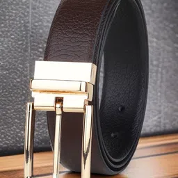 Provogue Men Textured Leather Reversible Formal Belt-image-79