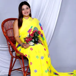 VL SAREES Pure Chiffon Bandhani Saree image 1