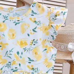 StyleCast x Revolte Girls Floral Print Flutter Sleeve Fit & Flare Midi Dress image 5