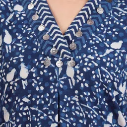 GILLORI Indigo Handblock Printed Kurta Palazzo Set image 3