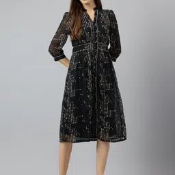 Latin Quarters Print Fit & Flare Midi Dress-image-14