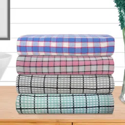 Aura Blue & Green 4 Pieces Printed Cotton 210 GSM Bath Towel image 2