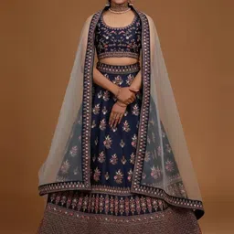 Aika Embroidered Semi-Stitched Lehenga & Unstitched Blouse With Dupatta-picture-17