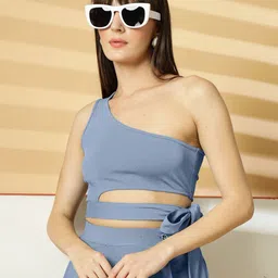 Oomph! Women One Shoulder Crop Top-image-50