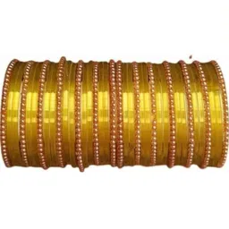 TRIOXY Yellow Glass Artificial Stones & Beads Bangle-picture-19