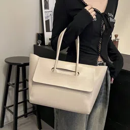 PURPLEHUNT Colourblocked Leather Oversized Shopper Tote Bag-image-53