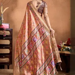you shop we ship Ethnic Motifs Silk Blend Handloom Mysore Silk Saree image 5