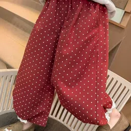 LULU & SKY Girls Polka Dot Printed High-Rise Trousers image 2