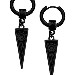 JaiShree Jewels Men Stainless Steel Triangular Drop Earrings-image-84