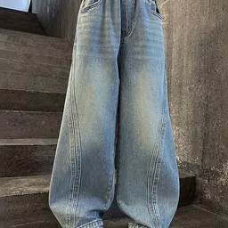 LULU & SKY Girls Wide Leg High-Rise Light Fade Jeans-picture-52