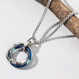 AGARWALPRODUCT Men Stainless Steel Triple Pendant With Chain image 4