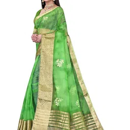 Pemal Designer Tie and Dye Organza Saree image 3