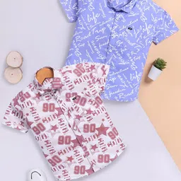 Toonyport Boys Pack of 2 Graphic Printed Regular Fit Casual Cotton Shirt-picture-34