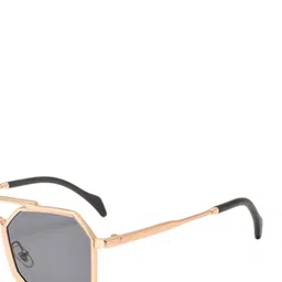 SPADEACES Men Aviator Sunglasses with UV Protected Lens GOLD BLACK HEXAGUN -612 image 3