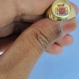 R G MART Men Asthadhatu Kark (Cancer) Rudraksha With Para Rashi Yantra Finger Ring image 2