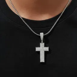 FIMBUL Silver-Plated Cross-Shaped Pendant with Chain-picture-20