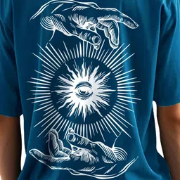 AUSK Graphic Printed Round Neck Drop Shoulder Sleeves Oversized Pure Cotton T-shirt image 4