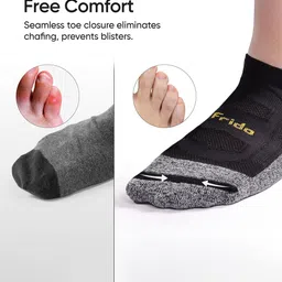 FRIDO Men Pack of 1 Grey Solid Colorblocked Ankle-Length Socks image 2