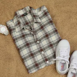 Hoop Boys Slim Fit Opaque Checked Casual Shirt-image-50