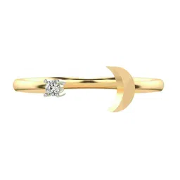 VALANOVA Women 18 Kt Sterling Silver Plated Yellow Gold & Lab Grown Diamond Ring 0.04cts-picture-33