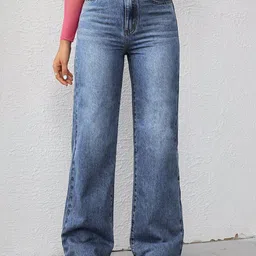 DressBerry Women Comfort Straight Fit High-Rise Light Fade Acid Wash Stretchable Jeans-picture-32