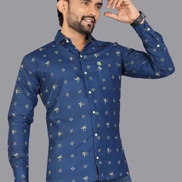 ISUEL FAB Men Printed Slim Fit Cotton Casual Shirt image 4