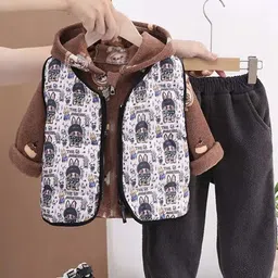 INCLUD Boys Printed Fleece Hooded Zipper Jacket With Vest & Joggers-picture-37