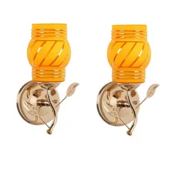 Somil Premium Designer Glass Wall / Night Lamp Elegant & Stylish Dcor Accent for Modern Interiors, color- - Yellow; Size,- 20 X 18 X 30 CM-image-57