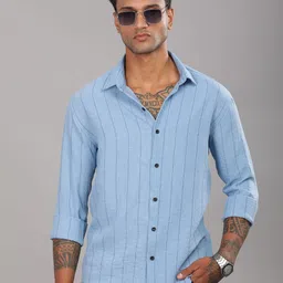 THE BEETEL HOUSE Men Standard Slim Fit Opaque Striped Casual Shirt-image-90