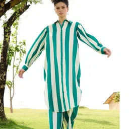 RAAS LIFE Iris Striped Linen Cotton Tunic With Trousers Co-Ords-picture-18