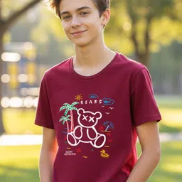 LONDON STREETS Boys Graphic Printed Round Neck Short Sleeves Cotton T-shirt-image-77