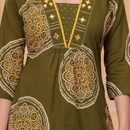 KALINI Ethnic Motifs Printed Pure Cotton Kurta With Trousers image 2